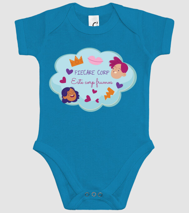 Fiecare corp model turcoaz pe tricou