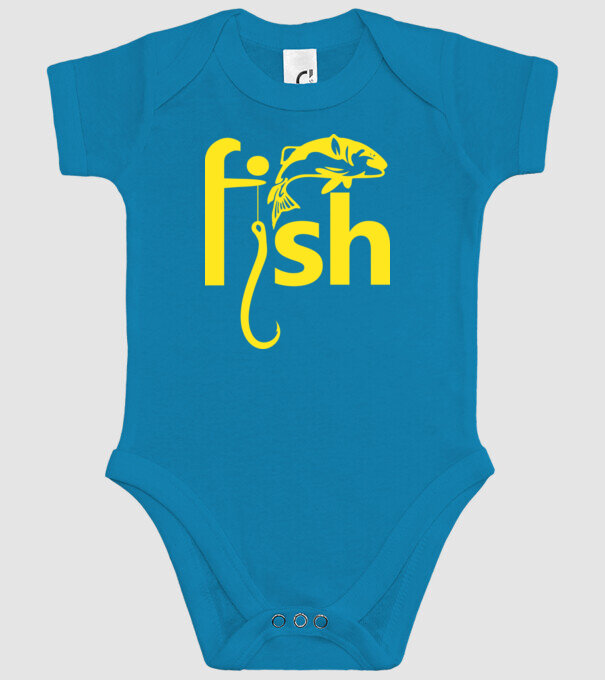 Fish model turcoaz pe tricou