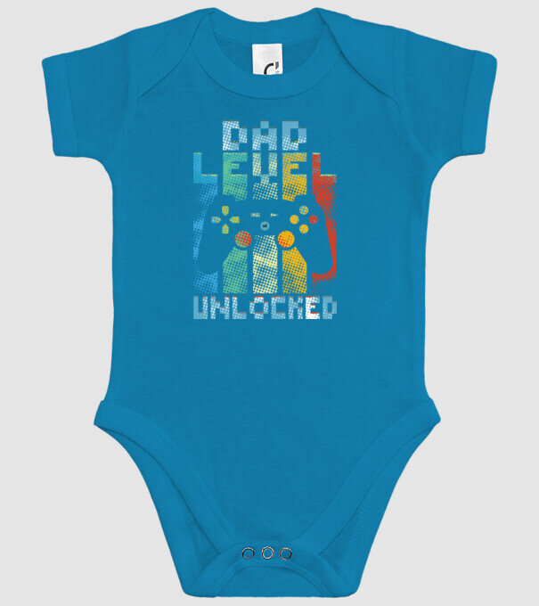 Gamer Dad level unlocked model turcoaz pe tricou