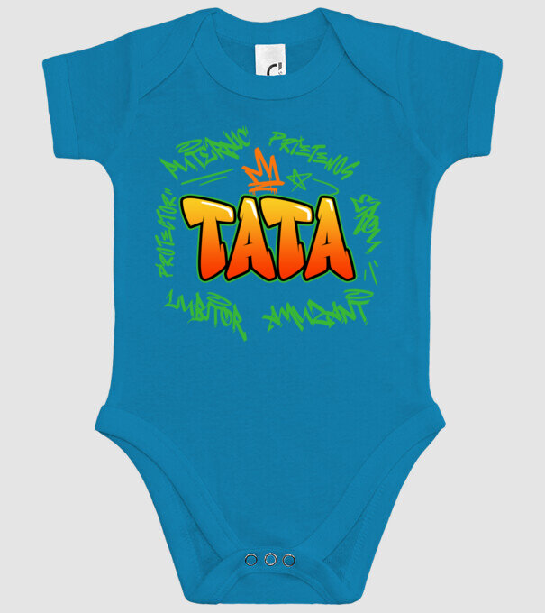 Graffiti tata model turcoaz pe tricou
