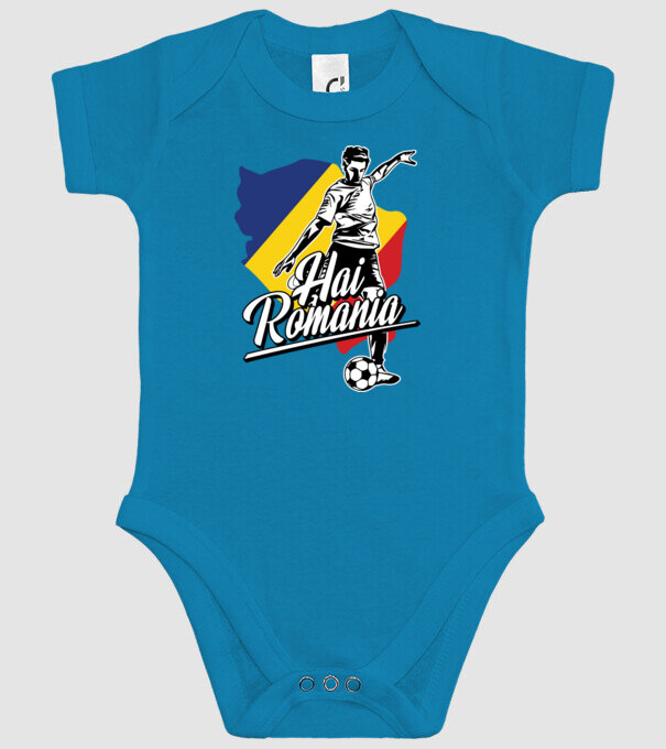 Hai romania fotbal model turcoaz pe tricou