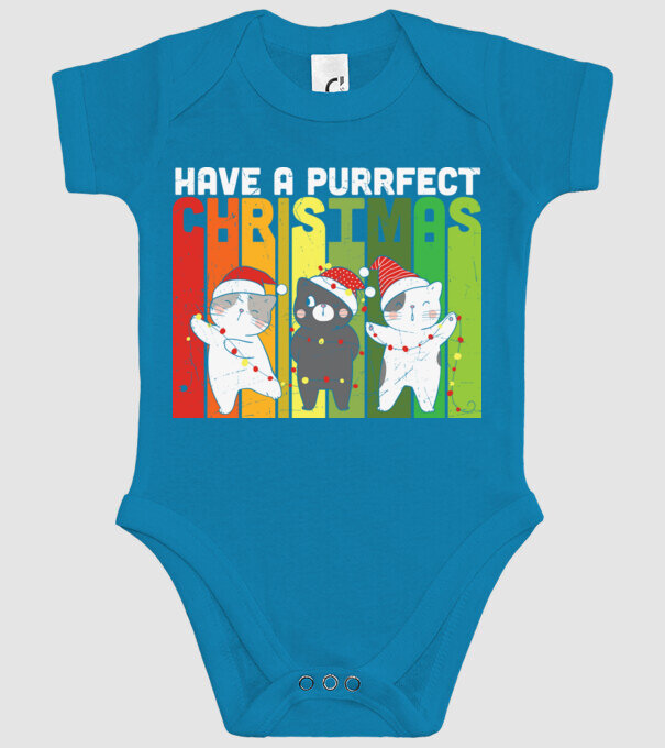 Have a purrfect christmas model turcoaz pe tricou