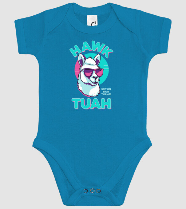 Hawk tuah llama retro sunglasses model turcoaz pe tricou