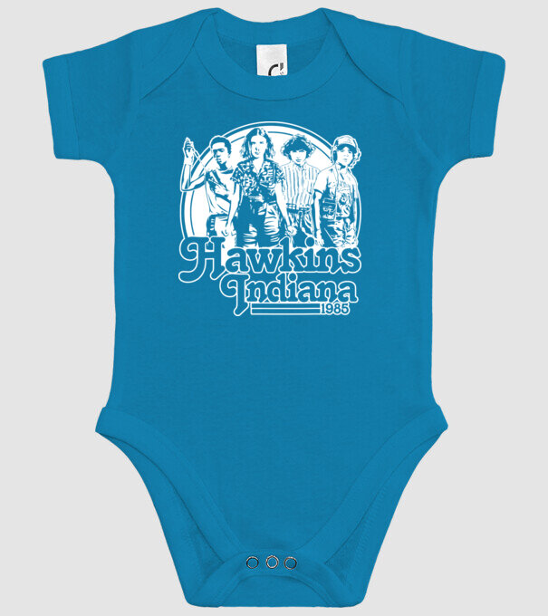 hawkins indiana stranger things2 model turcoaz pe tricou