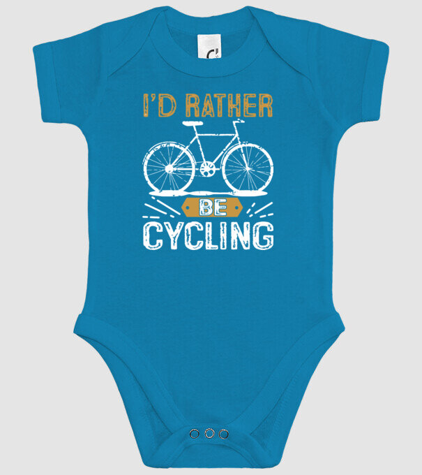 I'd rather be cycling model turcoaz pe tricou