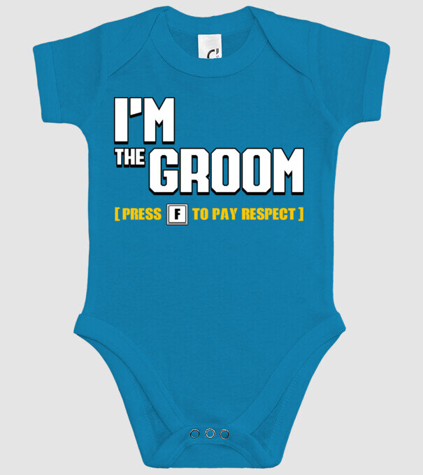 I'm the Groom model turcoaz pe tricou