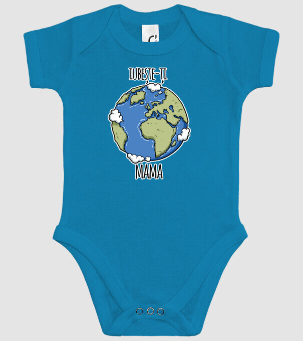 iubește-ți mama model turcoaz pe tricou