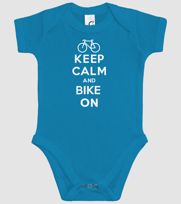 Keep calm and bike on model turcoaz pe tricou