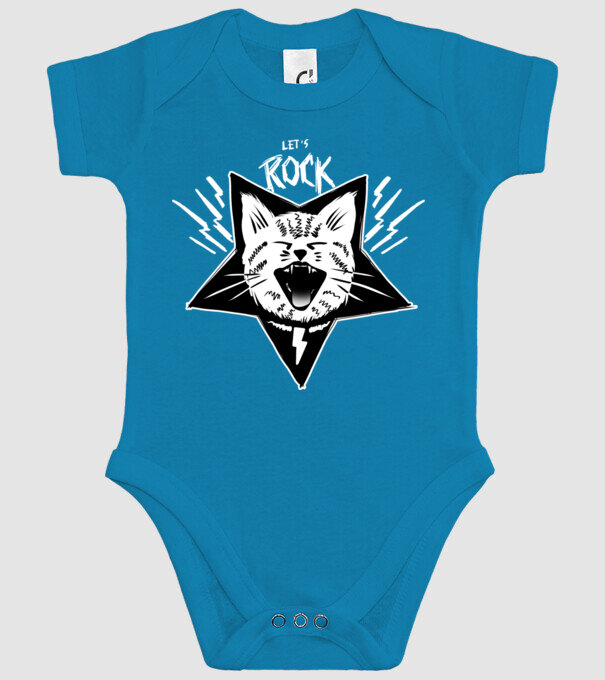 Let's rock model turcoaz pe tricou