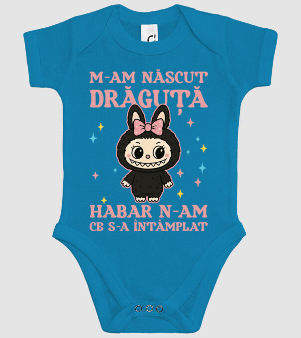 M-am născut drăguță model turcoaz pe tricou