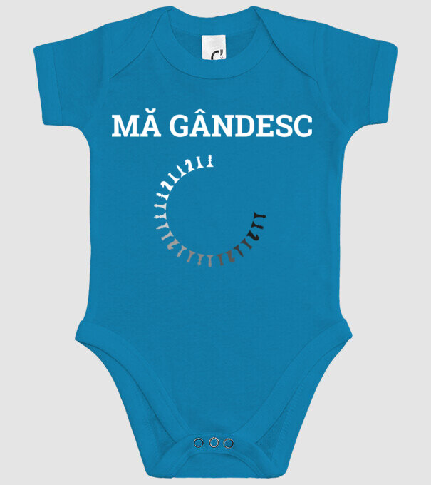 Mă gândesc model turcoaz pe tricou