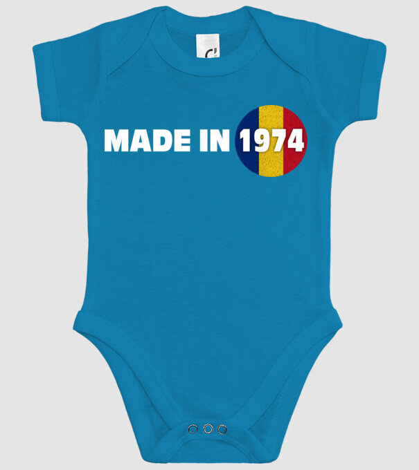 made in 1974 retro vintage model turcoaz pe tricou
