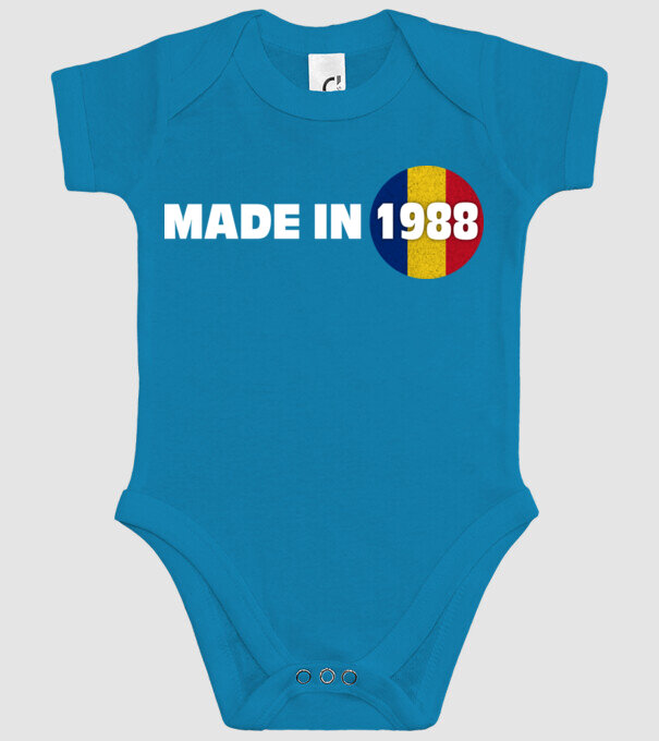 Made in 1988 model turcoaz pe tricou