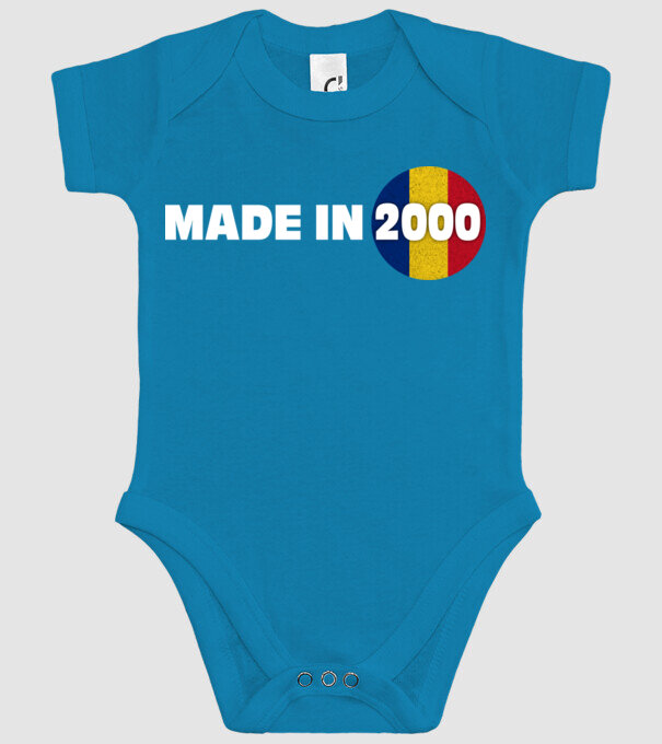 Made in 2000 model turcoaz pe tricou