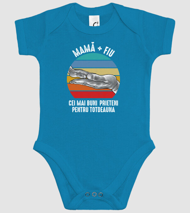 Mamă + fiu - Cei mai buni prieteni pentru totdeauna model turcoaz pe tricou