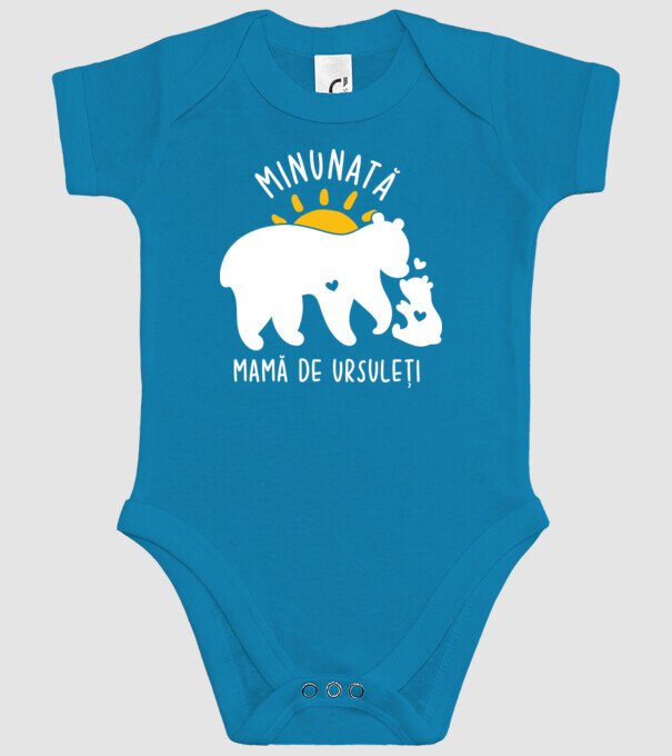 Minunată mamă de ursuleți model turcoaz pe tricou