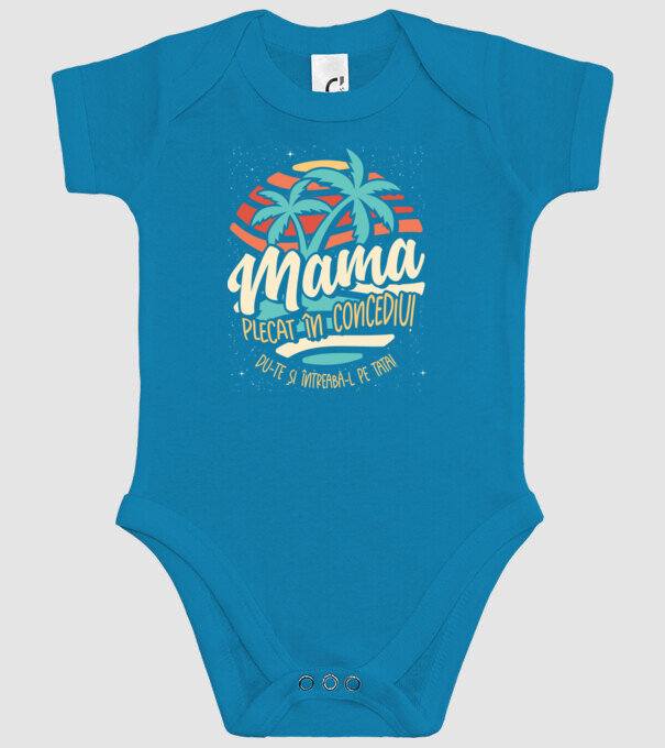 Mama Plecat în concediu model turcoaz pe tricou