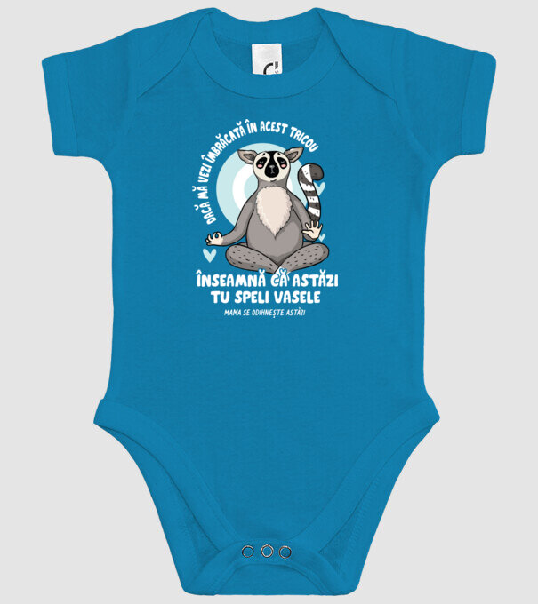 Dacă o vezi îmbrăcată în acest tricou, înseamnă că astăzi tu speli vasele. Mama se odihnește astăzi. model turcoaz pe tricou