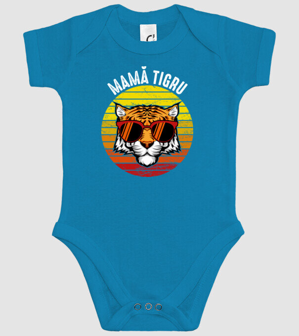 mamă tigru model turcoaz pe tricou
