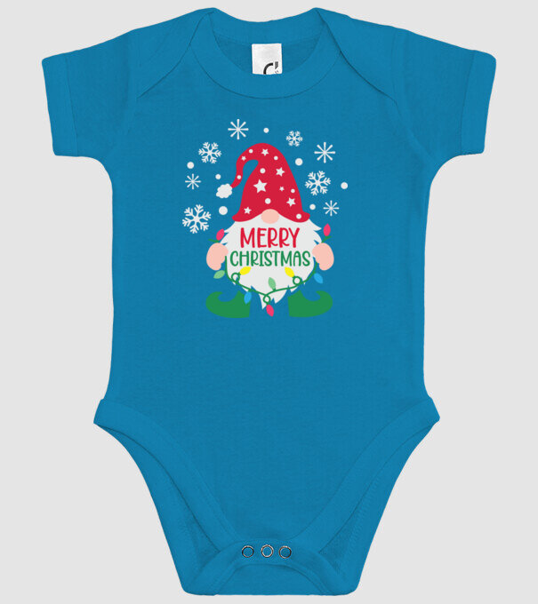 Merry christmas gnome model turcoaz pe tricou