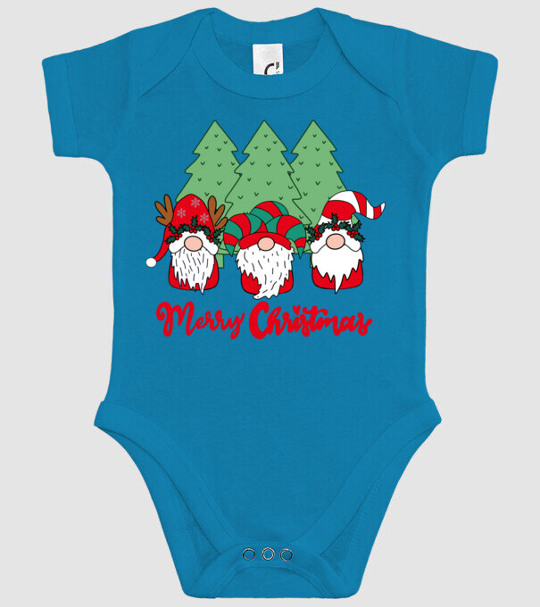 Merry christmas gnomes model turcoaz pe tricou