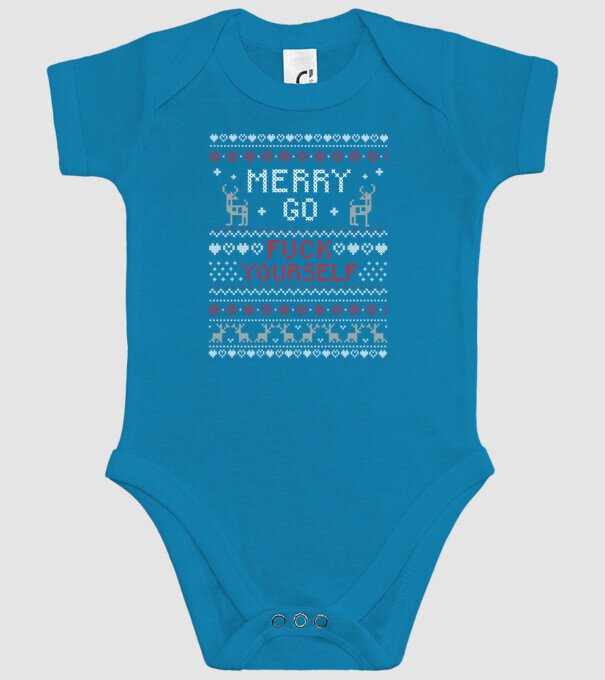 Merry go f-ck yourself model turcoaz pe tricou