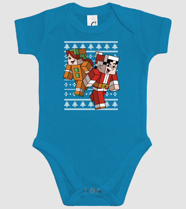 Minecraft christmas ugly sweater model turcoaz pe tricou