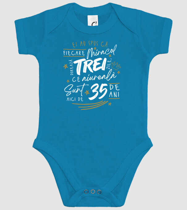 Miracol durează trei 35 de ani model turcoaz pe tricou