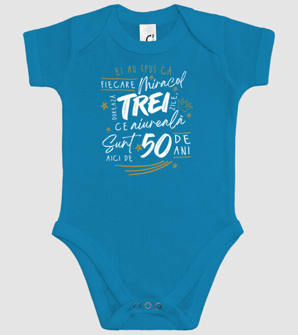 Miracol durează trei 50 de ani model turcoaz pe tricou
