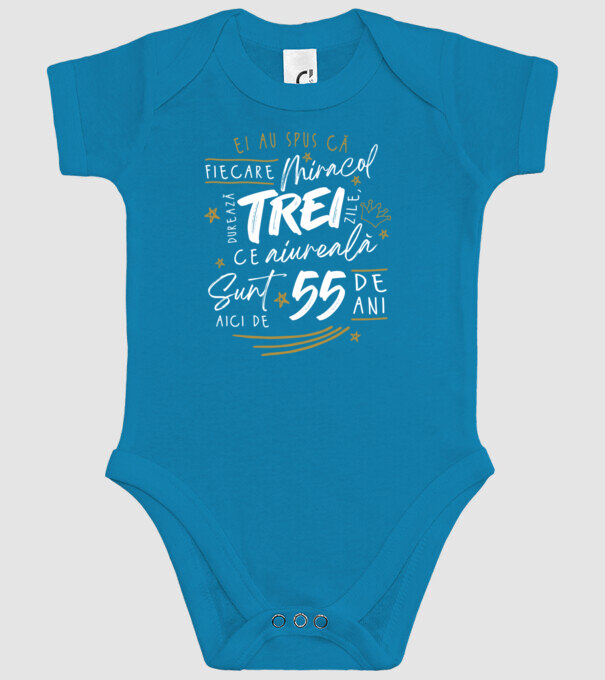 Miracol durează trei 55 de ani model turcoaz pe tricou