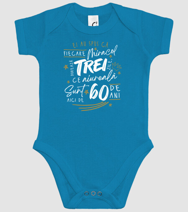 Miracol durează trei 60 de ani model turcoaz pe tricou