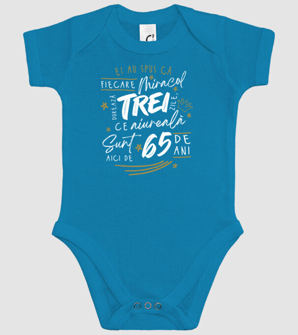 Miracol durează trei 65 de ani model turcoaz pe tricou