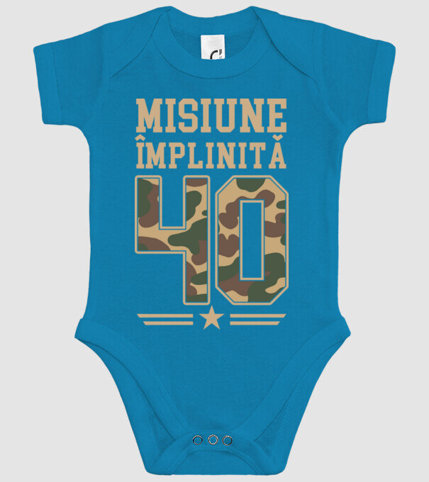 Misiune împlinită 40 model turcoaz pe tricou