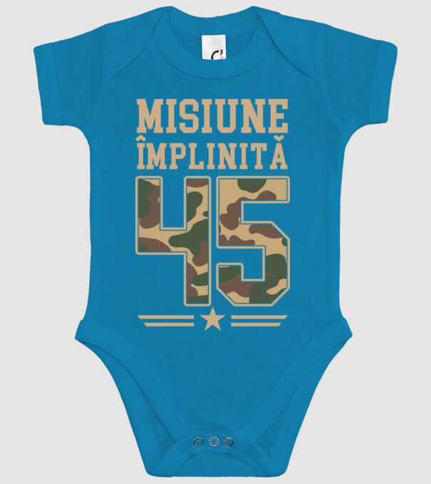 Misiune împlinită 45 model turcoaz pe tricou