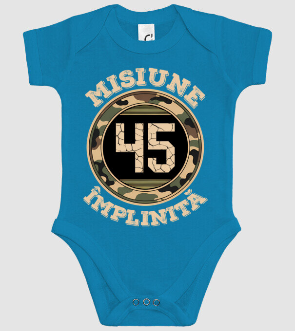 Misiune împlinită 45 model turcoaz pe tricou