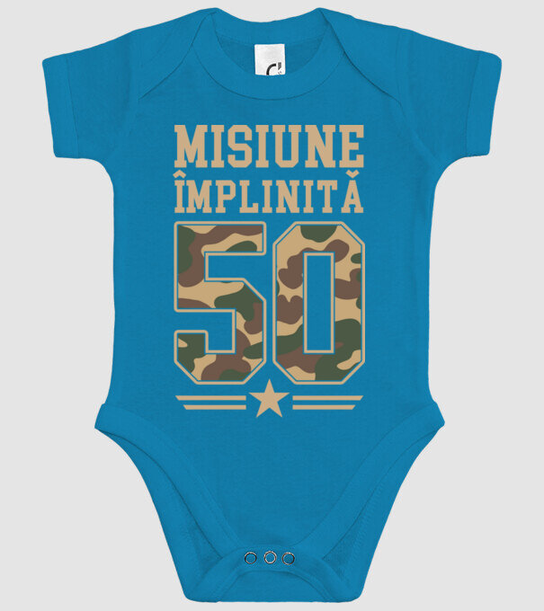 Misiune împlinită 50 model turcoaz pe tricou