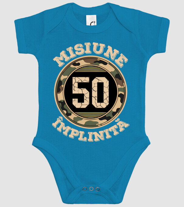 Misiune împlinită 50 model turcoaz pe tricou