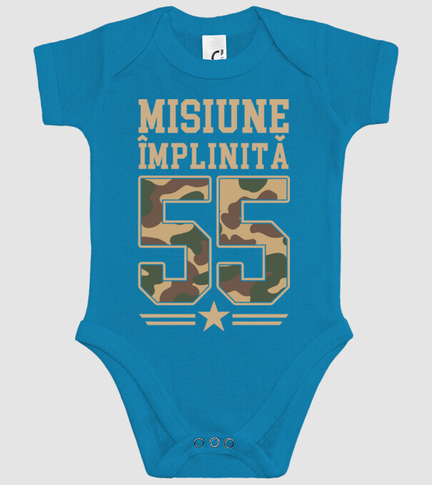 Misiune împlinită 55 model turcoaz pe tricou