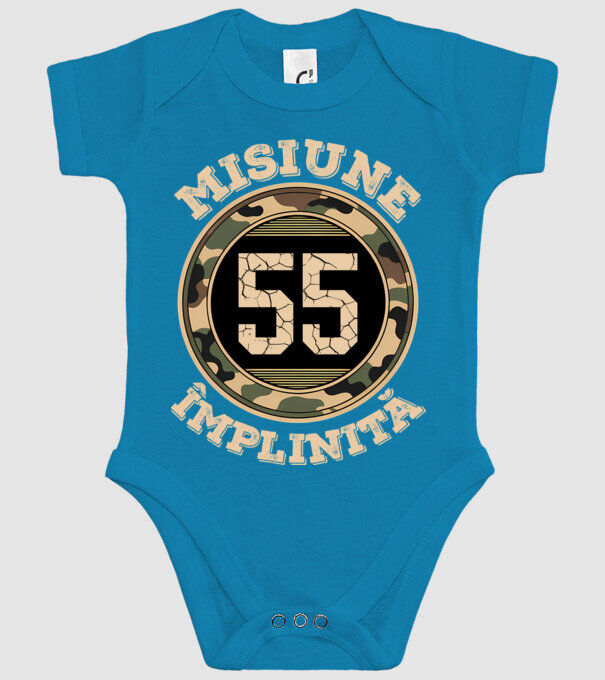 Misiune împlinită 55 model turcoaz pe tricou