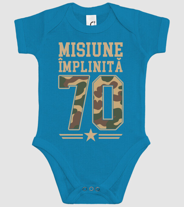 Misiune împlinită 70 model turcoaz pe tricou