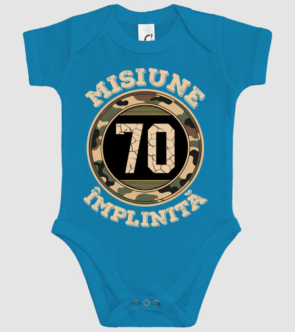 Misiune împlinită 70 model turcoaz pe tricou