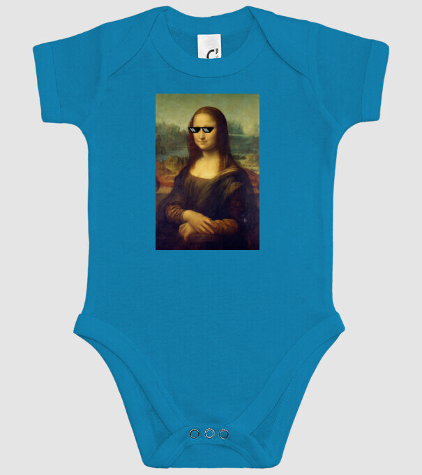 Mona Lisa Deal with it model turcoaz pe tricou