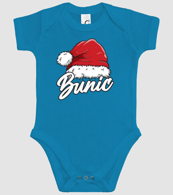 bunic Santa Hat model turcoaz pe tricou