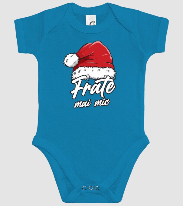 frate mai mic Santa Hat model turcoaz pe tricou