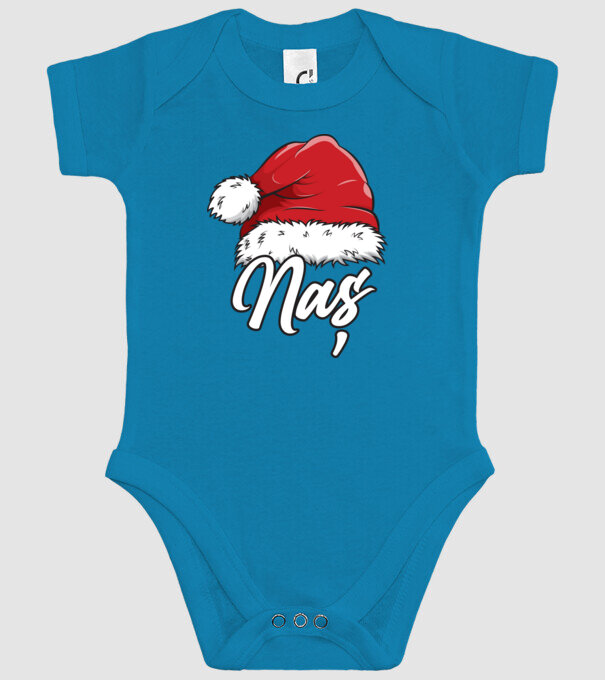 naș Santa Hat model turcoaz pe tricou