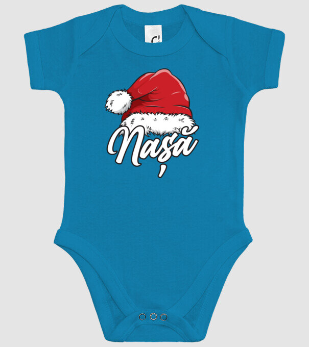 nașă Santa Hat model turcoaz pe tricou