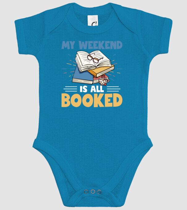 My weekend booked model turcoaz pe tricou