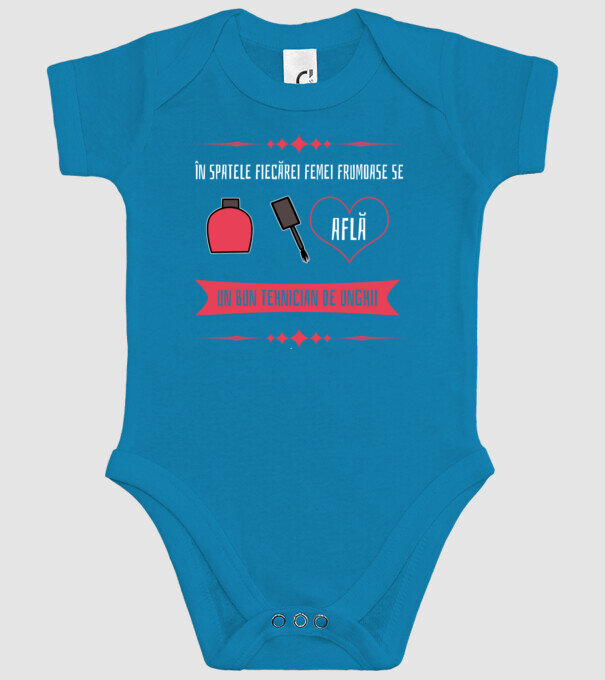 În spatele fiecărei femei frumoase se află un bun tehnician de unghii model turcoaz pe tricou