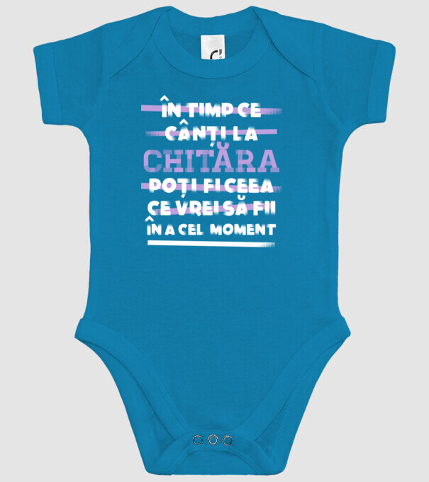 în timp ce cânți la chitară poți fi ceea ce vrei să fii - în acel moment model turcoaz pe tricou