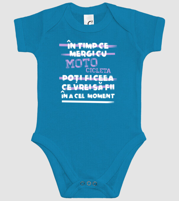 în timp ce mergi cu motocicleta poți fi ceea ce vrei să fii - în acel moment model turcoaz pe tricou